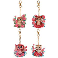 Load image into Gallery viewer, DIY Gem Keychains Handmade 4pcs Pocket Mirror Diamond Mosaic Kit Decoration Gift
