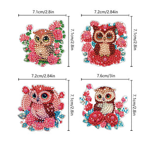 DIY Gem Keychains Handmade 4pcs Pocket Mirror Diamond Mosaic Kit Decoration Gift