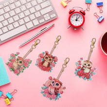 Load image into Gallery viewer, DIY Gem Keychains Handmade 4pcs Pocket Mirror Diamond Mosaic Kit Decoration Gift
