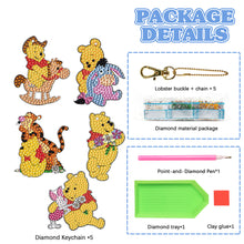 Load image into Gallery viewer, DIY Gem Keychains Handmade Pocket Mirror Cartoon (Winnie the Pooh)
