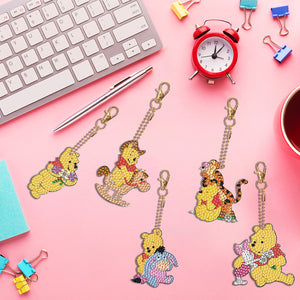 DIY Gem Keychains Handmade Pocket Mirror Cartoon (Winnie the Pooh)