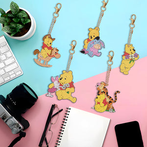 DIY Gem Keychains Handmade Pocket Mirror Cartoon (Winnie the Pooh)