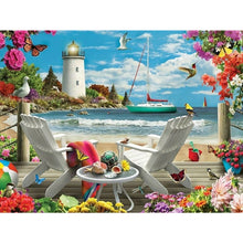 Load image into Gallery viewer, Seaside Seat 40*30CM(Canvas) Full Round Drill Diamond Painting
