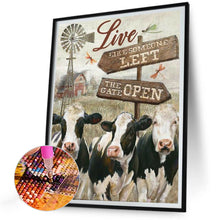 Load image into Gallery viewer, Cattle Field Sign 30*40CM(Canvas) Full Round Drill Diamond Painting
