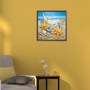 Sunflower Beach 30*30CM(Canvas) Full Round Drill Diamond Painting