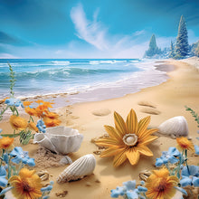 Load image into Gallery viewer, Sunflower Beach 30*30CM(Canvas) Full Round Drill Diamond Painting
