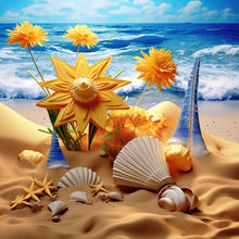 Load image into Gallery viewer, Sunflower Beach 30*30CM(Canvas) Full Round Drill Diamond Painting
