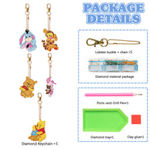 Load image into Gallery viewer, DIY Diamond Art Key Rings Cartoon Keychain Supplies Gift for Kids (Bear)
