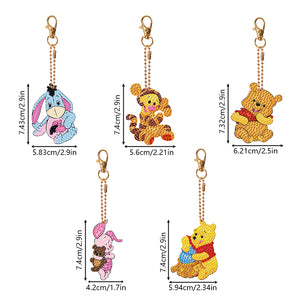DIY Diamond Art Key Rings Cartoon Keychain Supplies Gift for Kids (Bear)