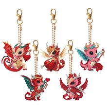 Load image into Gallery viewer, DIY Diamond Art Key Rings Cartoon Keychain Supplies Gift for Kids (Dragon)
