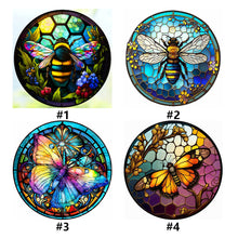 Load image into Gallery viewer, Round Plate Glass Painting - Butterfly Bee 30*30CM(Canvas) Full Round Drill Diamond Painting
