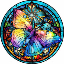 Load image into Gallery viewer, Round Plate Glass Painting - Butterfly Bee 30*30CM(Canvas) Full Round Drill Diamond Painting
