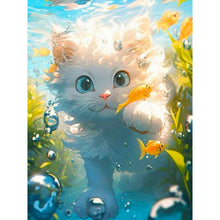 Load image into Gallery viewer, Cat Catching Fish 30*40CM(Canvas) Full Round Drill Diamond Painting
