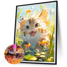 Load image into Gallery viewer, Cat Watching Fish At The Bottom Of The River 30*40CM(Canvas) Full Round Drill Diamond Painting
