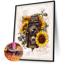 Load image into Gallery viewer, Sunflower And Camera 30*40CM(Canvas) Full Round Drill Diamond Painting
