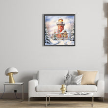 Load image into Gallery viewer, Christmas Winter Snowflake Lighthouse 30*30CM(Canvas) Full Round Drill Diamond Painting
