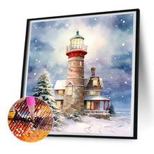 Load image into Gallery viewer, Christmas Winter Snowflake Lighthouse 30*30CM(Canvas) Full Round Drill Diamond Painting
