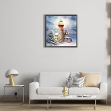 Load image into Gallery viewer, Christmas Winter Snowflake Lighthouse 30*30CM(Canvas) Full Round Drill Diamond Painting
