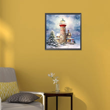 Load image into Gallery viewer, Christmas Winter Snowflake Lighthouse 30*30CM(Canvas) Full Round Drill Diamond Painting
