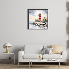 Load image into Gallery viewer, Christmas Winter Snowflake Lighthouse 30*30CM(Canvas) Full Round Drill Diamond Painting
