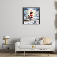 Load image into Gallery viewer, Christmas Winter Snowflake Lighthouse 30*30CM(Canvas) Full Round Drill Diamond Painting
