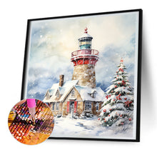 Load image into Gallery viewer, Christmas Winter Snowflake Lighthouse 30*30CM(Canvas) Full Round Drill Diamond Painting
