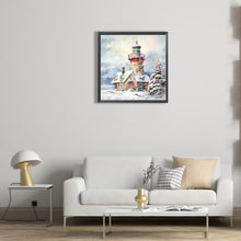 Load image into Gallery viewer, Christmas Winter Snowflake Lighthouse 30*30CM(Canvas) Full Round Drill Diamond Painting
