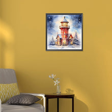 Load image into Gallery viewer, Christmas Winter Snowflake Lighthouse 30*30CM(Canvas) Full Round Drill Diamond Painting
