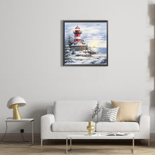 Load image into Gallery viewer, Christmas Winter Snowflake Lighthouse 30*30CM(Canvas) Full Round Drill Diamond Painting
