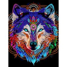 Load image into Gallery viewer, Mandala Wolf 30*40CM(Canvas) Partial Special Shaped Drill Diamond Painting
