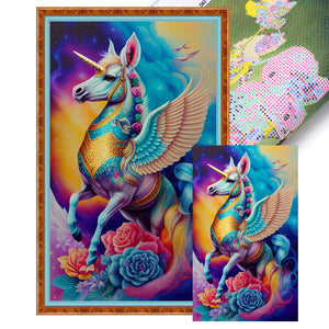 Colourful Unicorn (30*50CM) 16CT 2 Stamped Cross Stitch