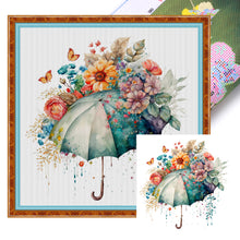 Load image into Gallery viewer, Flower Umbrella (40*40CM) 16CT 2 Stamped Cross Stitch
