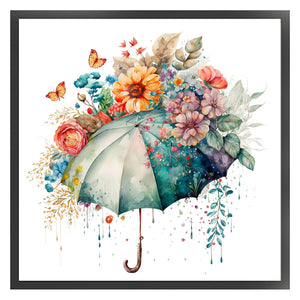 Flower Umbrella (40*40CM) 16CT 2 Stamped Cross Stitch