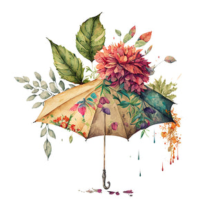 Flower Umbrella (40*40CM) 16CT 2 Stamped Cross Stitch