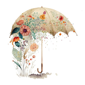 Flower Umbrella (40*40CM) 16CT 2 Stamped Cross Stitch