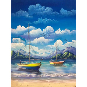 Beach Spray 30*40CM(Canvas) Full Round Drill Diamond Painting