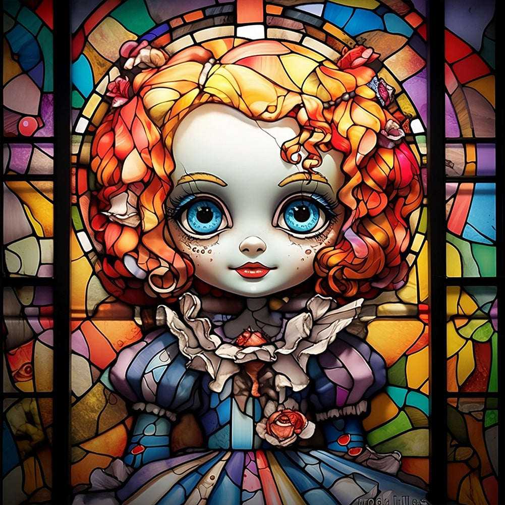 Halloween Horror Doll Glass Painting 30*30CM(Canvas) Full Round Drill Diamond  Painting