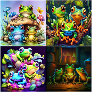 Three Little Frogs 30*30CM(Canvas) Full Round Drill Diamond Painting