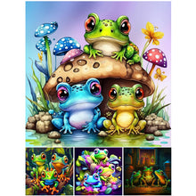 Load image into Gallery viewer, Three Little Frogs 30*30CM(Canvas) Full Round Drill Diamond Painting
