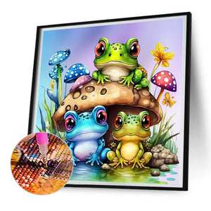 Three Little Frogs 30*30CM(Canvas) Full Round Drill Diamond Painting