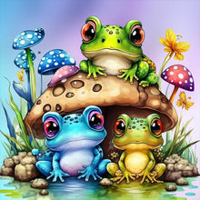 Load image into Gallery viewer, Three Little Frogs 30*30CM(Canvas) Full Round Drill Diamond Painting
