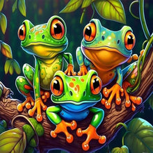 Load image into Gallery viewer, Three Little Frogs 30*30CM(Canvas) Full Round Drill Diamond Painting
