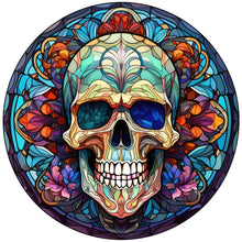 Load image into Gallery viewer, Halloween Pumpkin Skeleton Haunted House Glass Painting 30*30CM(Canvas) Full Round Drill Diamond Painting
