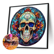 Load image into Gallery viewer, Halloween Pumpkin Skeleton Haunted House Glass Painting 30*30CM(Canvas) Full Round Drill Diamond Painting
