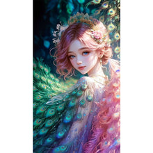 Load image into Gallery viewer, Peacock Princess 40*70CM(Picture) Round Drill Diamond Painting
