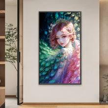 Load image into Gallery viewer, Peacock Princess 40*70CM(Picture) Round Drill Diamond Painting
