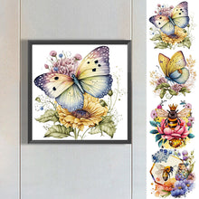 Load image into Gallery viewer, Butterfly And Bee 30*30CM(Canvas) Full Round Drill Diamond Painting
