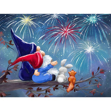 Load image into Gallery viewer, Goblin Watching Fireworks 40*30CM(Canvas) Full Round Drill Diamond Painting
