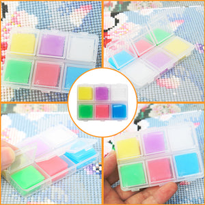 DIY Diamond Painting Wax 2x2cm 30pcs Glue Clay Wax Tool Set(6 Colors Mix)