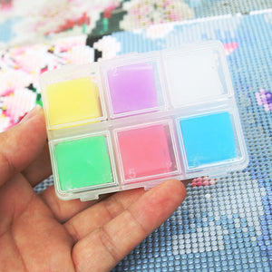 DIY Diamond Painting Wax 2x2cm 30pcs Glue Clay Wax Tool Set(6 Colors Mix)